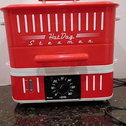 Red Hot dog steamer and bun warmer Cash only please