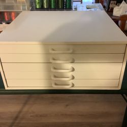 White Laminated Wooden Sewing Thread Cabinet 