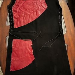 Black "Hebrew Israelite Garment" with Red Leather Accents