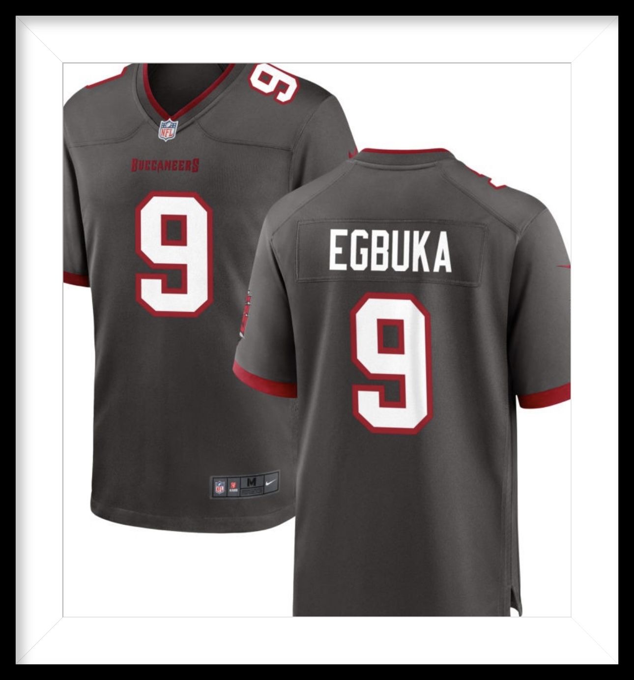 Nike On-Field Emeka Egbuka#9 Buccaneers Pewter Jersey