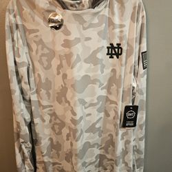 Notre Dame Fighting Irish Colosseum OHT Military Appreciation Long Sleeve Hoodie Top - Arctic Camo

Size L