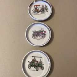 Porcelain Coasters w Antique Automobiles