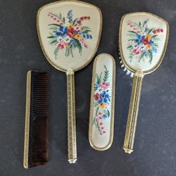 Vintage, Collectible Vanity Mirror, Brush Set