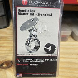 Techmount Chrome Motorcycle Handlebar Mount Kit-