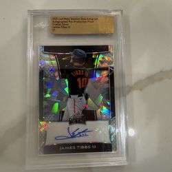 2025 Leaf Metal Autographs James Tibbs III RC Crystal Silver Proof 1/1 Dodgers