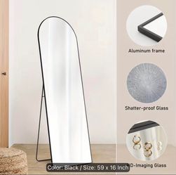 Arched Full Length Mirror, Full Body Free Standing Leaning Mirror Hanging Mounted Mirror Modern Simple Tall Home Decor for Living Room Bedroom Cloakro