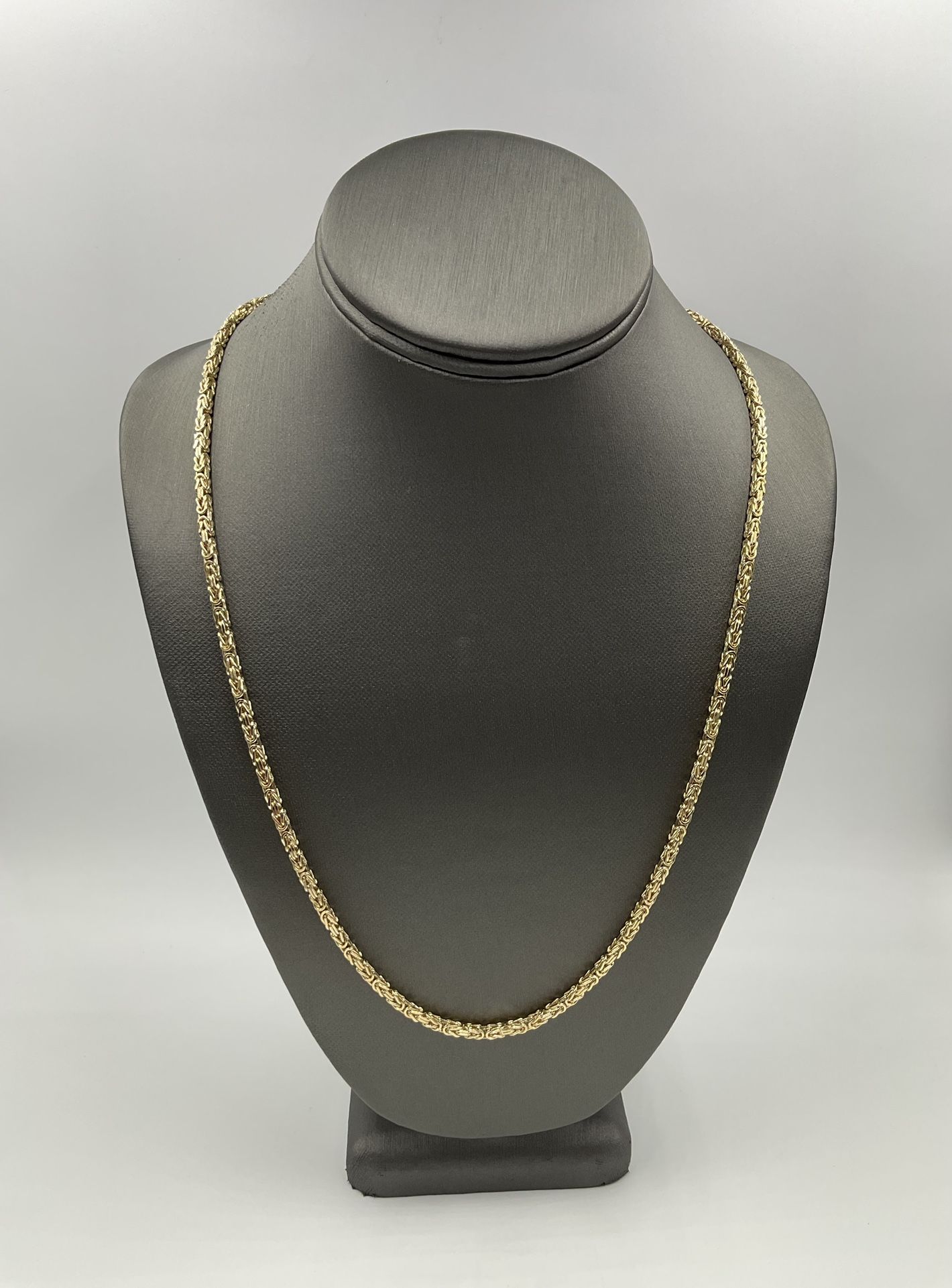 14KT YELLOW GOLD 24” BYZANTINE LINK CHAIN 2.75MM 37.7GR