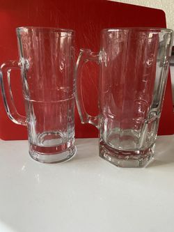 Beer Glasses two Heavy Glass