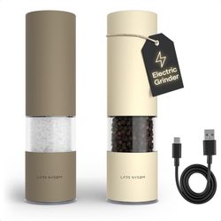 LARS NYSØM Electric Salt and Pepper Grinder Set I Automatic Salt and Pepper Mill