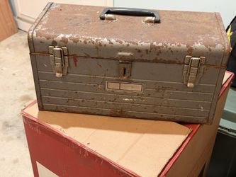 Vintage Craftsman Metal Tool Box / Tool Chest with Removable Tray – Original Patina