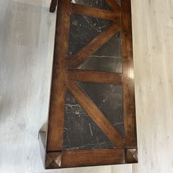 Wood & Marble Console Table