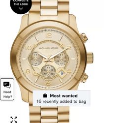 Unisex Runway Chronograph Gold-Tone Stainless Steel Bracelet Watch, 45mm