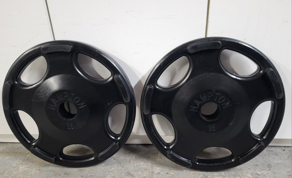 New Condition Weight Urethane Olympic Grip Plates By Hampton 2x35