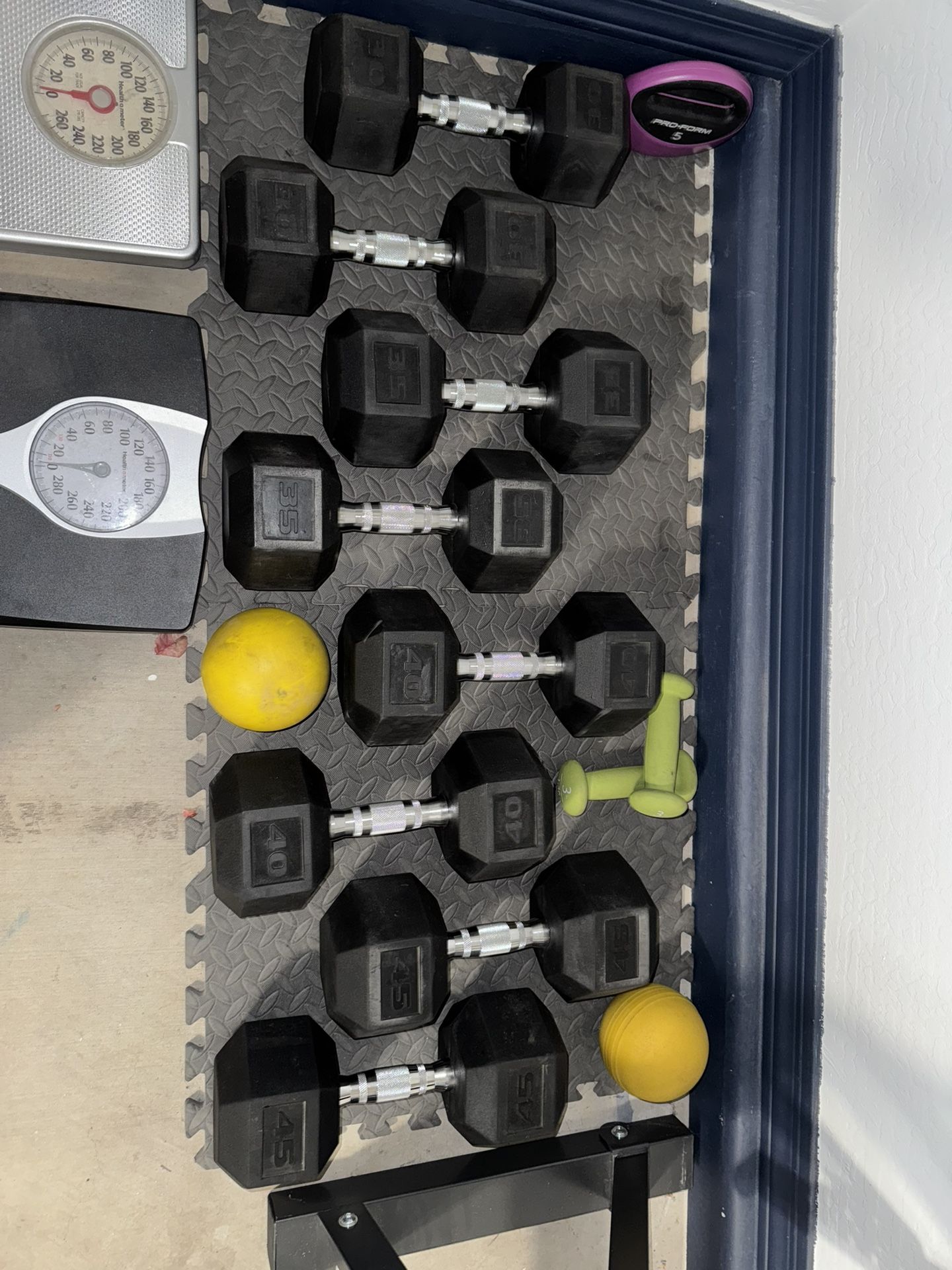 Dumbbells (300lbs total) 45, 40, 35 & 30 lb sets