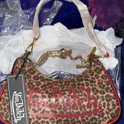 VON DUTCH LEOPARD SHOULDER BAG