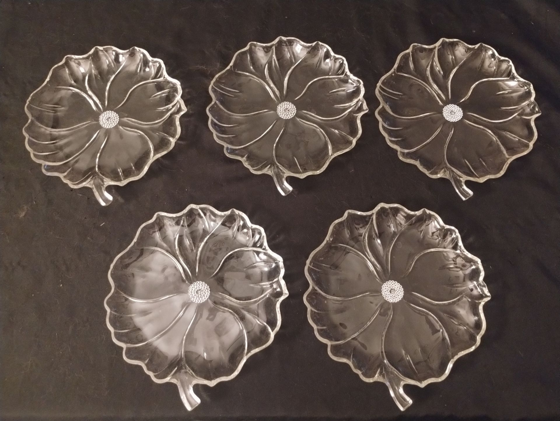 5 Vintage Colony Glass Flower Plate - Garden Club