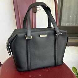 Kate Spade Black Leather Satchel Handbag