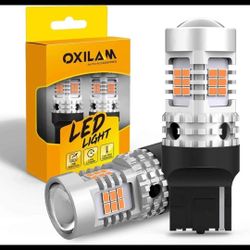 OXILAM 7440 LED Bulbs Amber Yellow 4000LM for Turn Signal Lights with Build-in Load Resistor