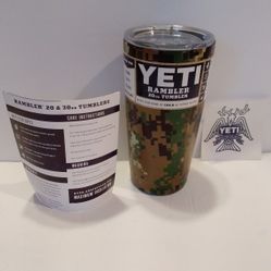 SUPER RARE LIMITED EDITION Camoflague Yeti Rambler 20 oz Tumbler