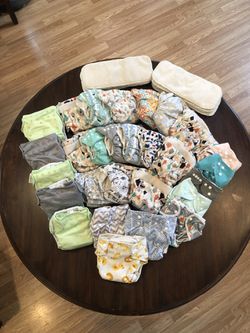 Large lot of cloth diapers