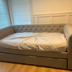 tufted twin trundle bed