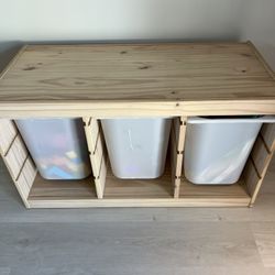 Natural Wood IKEA storage bin 