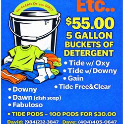 5 Gallon Buckets Detergent/ Cleaning supplies