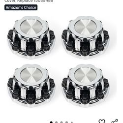 4pcs Chrome Wheel Center Caps(Glossy Silver) 8 Lugs, Fit for 1 Chevy Silverado Avalanche Suburban&GMC Sierra Yukon 1 3500 16" Rim Hub 