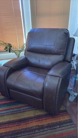 All leather recliner