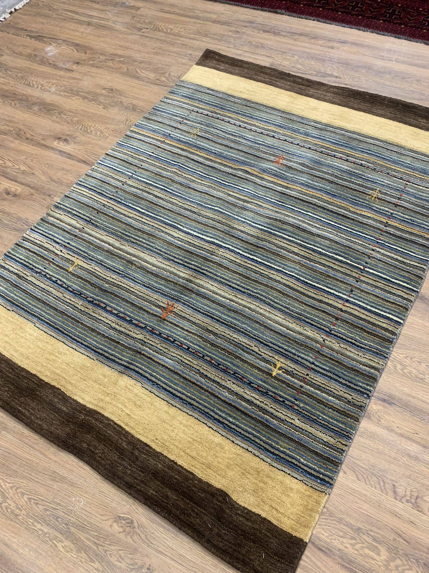 4x6 Handmade Wool Gabbeh Rug 