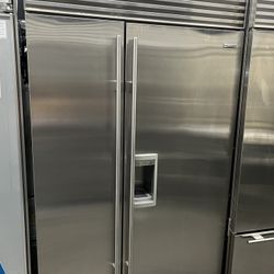 Subzero Stainless Steel Side By Side 48” Built In Refrigerator 