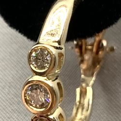 14K Gold Diamond Earrings, Gorgeous!
