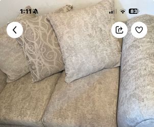 Cream Textured Cushioned Love Seat