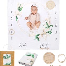 ODOXIA baby milestone blanket 100% cotton