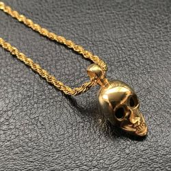 Skull Pendant Chain New Gold 