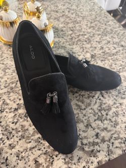 ALDO Men’s Black Velvet Tassel Loafers Size 10.5 – Like New