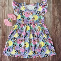 Bluey Dress And Bow 