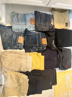 North face Under armour American Eagle hollister men's small pants lot