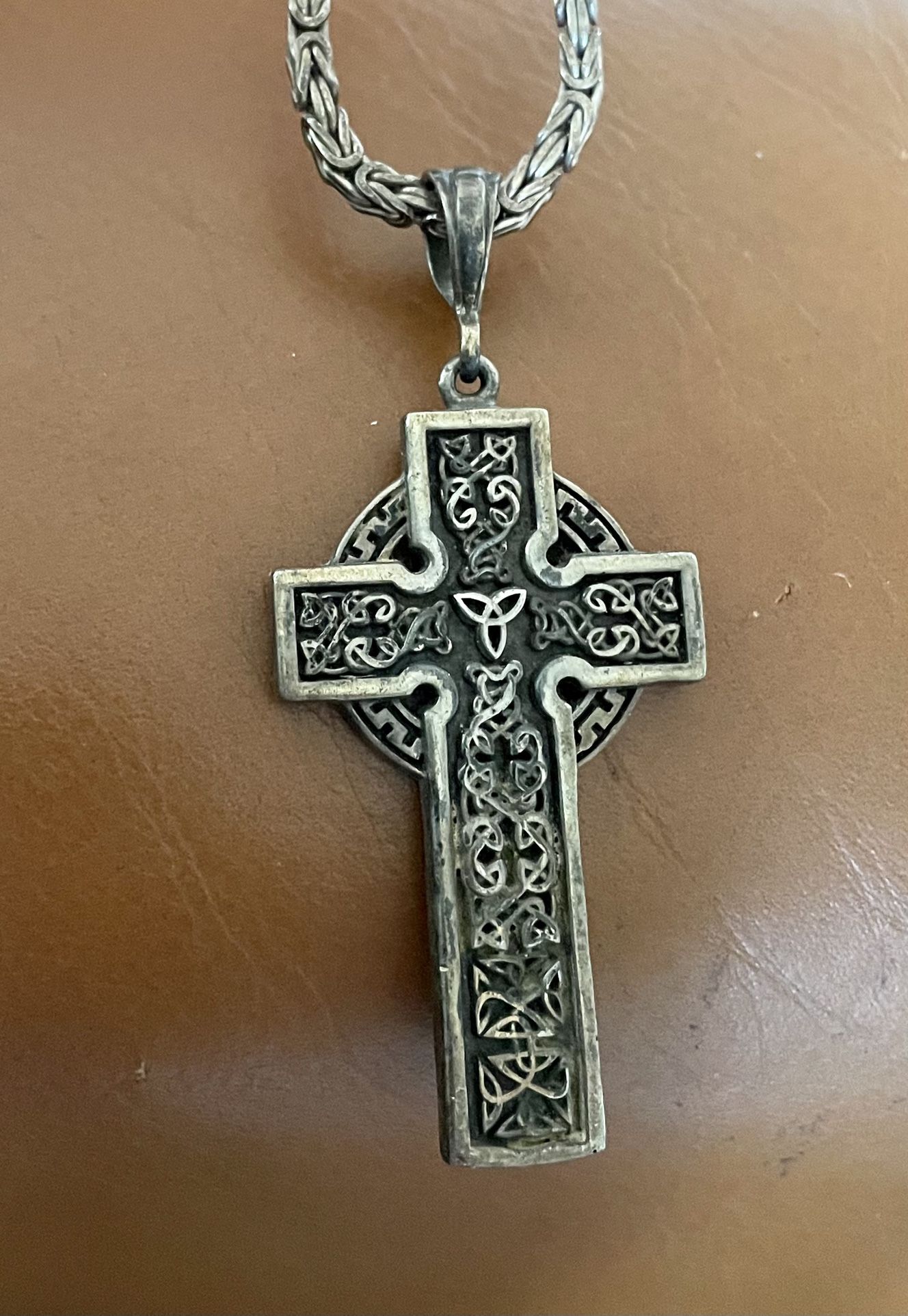925 Sterling Silver Celtic Cross . Matches Celtic Ring I Have Listed