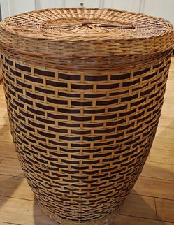 Boho Split-Bamboo Laundry Hamper / Storage Basket