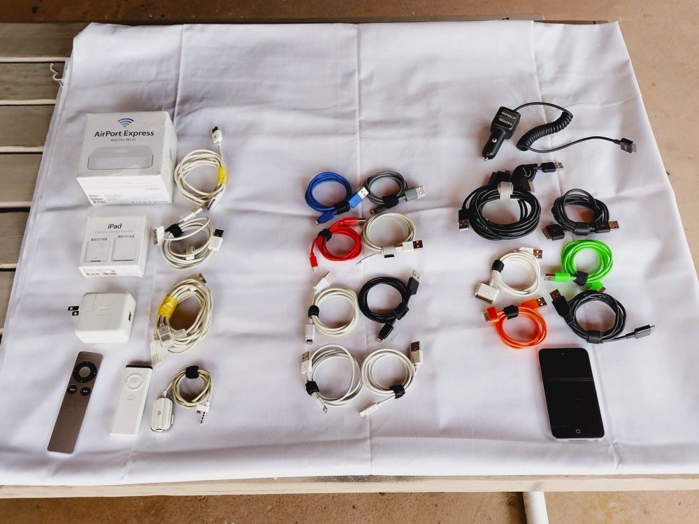 Various Apple Accessories (I Touch 4th Gen, Remotes, Cables, Etc) $35 For everything!).    Airport Express Sold!!!