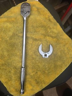 Snap-On Ratchet 1/2" drive SL80A 15" long  - 1 3/8" crows foot 3/8" drive