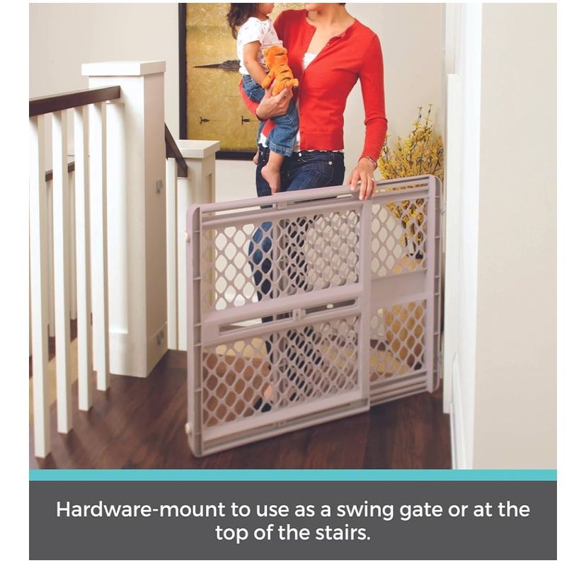 Plastic Baby Gate For Stairs & Doorways - Adjustable Indoor Safety Gate - Made In USA - 26 To 42 Inches Wide