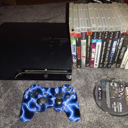 PS3 With Games And Controller 
