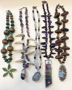 Jewelry Handmade Semi Precious Stone & Stained Glass