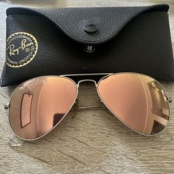 Women’s Rose Colored Ray-Ban Aviators (Near Police & Fire HQ)