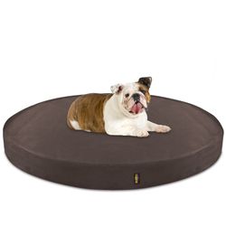 KOPEKS Deluxe Orthopedic Memory Foam ROUND Dog Bed BROWN