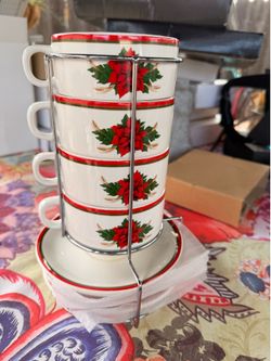 All four sets Christmas  Sunnyvale Cup & Saucer
