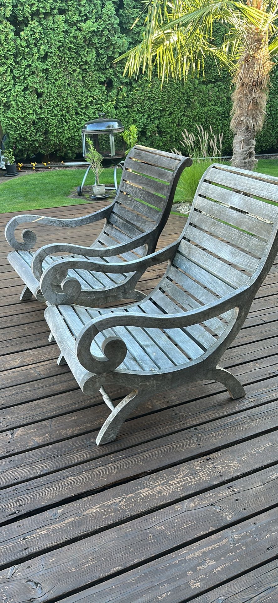 Teak Outdoor Lazy Chairs(2)