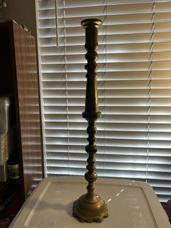 Heavy Brass 28 Inch Tall Candle Holder